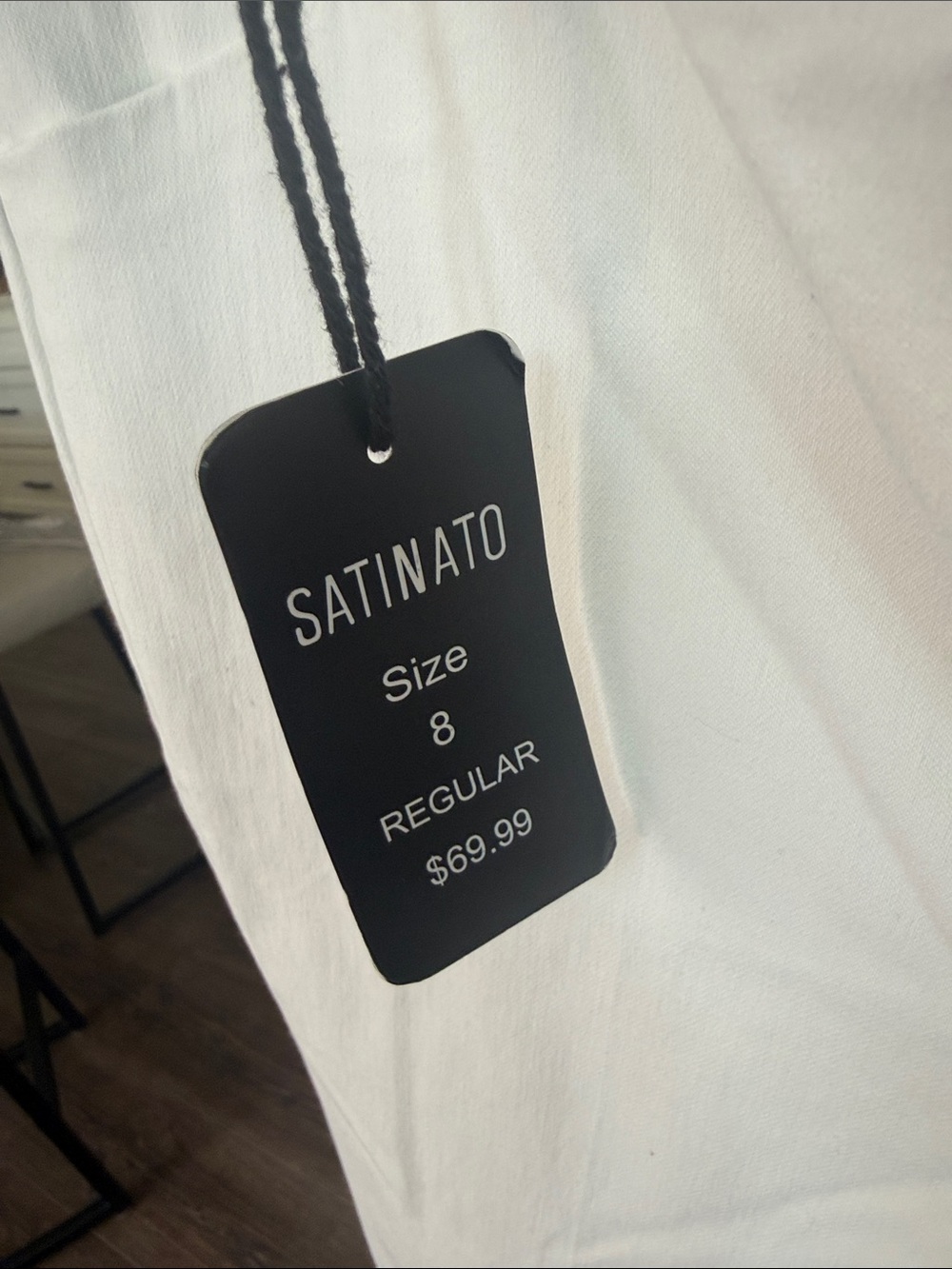 Satinato NWT White Stretch Ankle Pants 8 - Picture 4 of 8